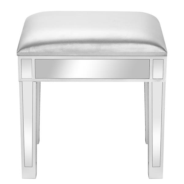 银灰色 镜面+皮革 梳妆凳 现代风 N001-1