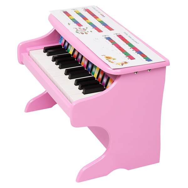 LALAHO 木质 25按键机械音质 粉色 儿童钢琴 41.5*25*29.5cm-9