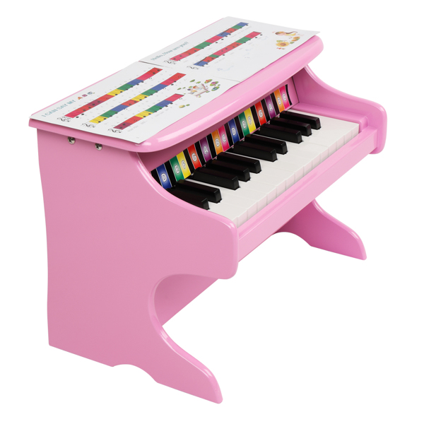 LALAHO 木质 25按键机械音质 粉色 儿童钢琴 41.5*25*29.5cm-8