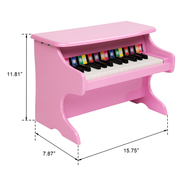LALAHO 木质 25按键机械音质 粉色 儿童钢琴 41.5*25*29.5cm-10