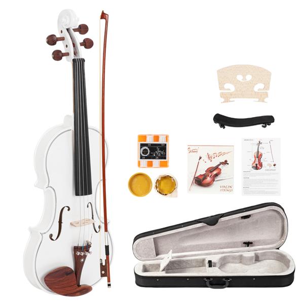 【AM不售卖】Glarry GV103 4/4 全实木红木配件 白色 小提琴-1