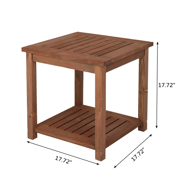 实木 正方形 碳化色 庭院边桌 45*45*45cm N001-17