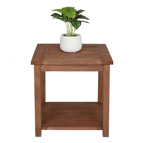 实木 正方形 碳化色 庭院边桌 45*45*45cm N001-2