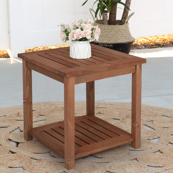实木 正方形 碳化色 庭院边桌 45*45*45cm N001-13