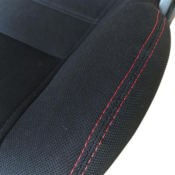 红线黑布+可调节的滑动条赛车座椅-11