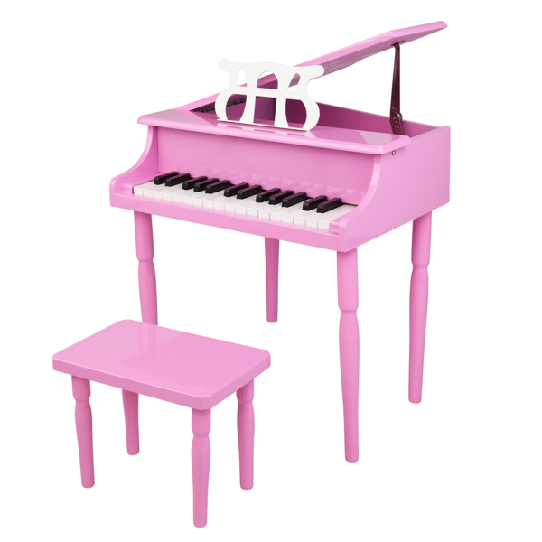 LALAHO 木质 30按键机械音质带乐谱架 粉色 儿童钢琴 49*50.5*48.5cm N001-3