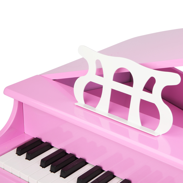 LALAHO 木质 30按键机械音质带乐谱架 粉色 儿童钢琴 49*50.5*48.5cm N001-9