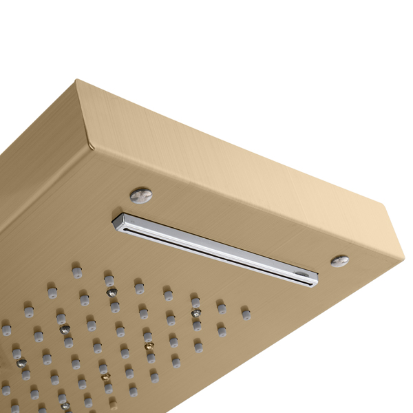 金色 不锈钢 淋浴屏 六种出水模式 带LED灯 6501 N001-6