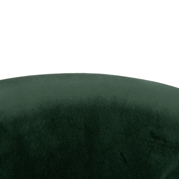 1pc 畚斗款半包围休闲椅加大底盘 绒布 吧椅 半弧形 深绿色坐垫黑色底盘 可旋转升降 N101-10
