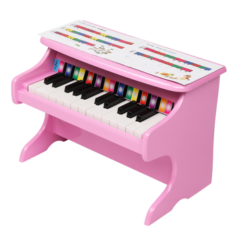 LALAHO 木质 25按键机械音质 粉色 儿童钢琴 41.5*25*29.5cm