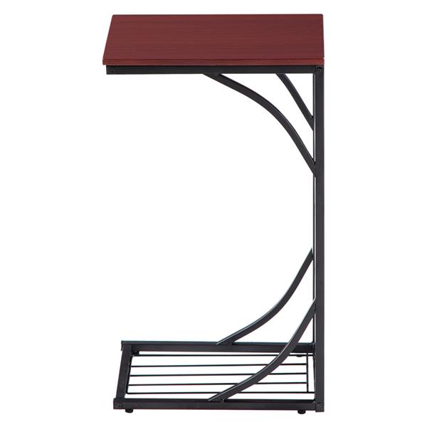 拆装 单层 密度板 铁 边几 C型桌 交叉线条 棕色密度板PVC 黑色喷塑 30.5*21*54cm N101-6