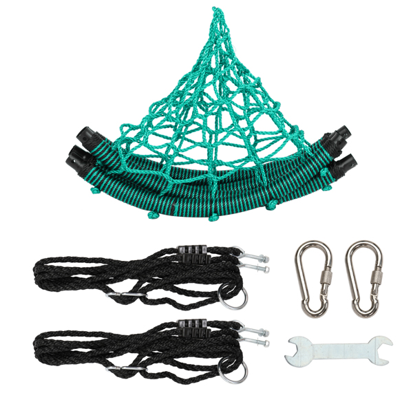 LALAHO PE绳包边 圆形网状 绿色网面 儿童网状秋千 100cm直径 200kg-16