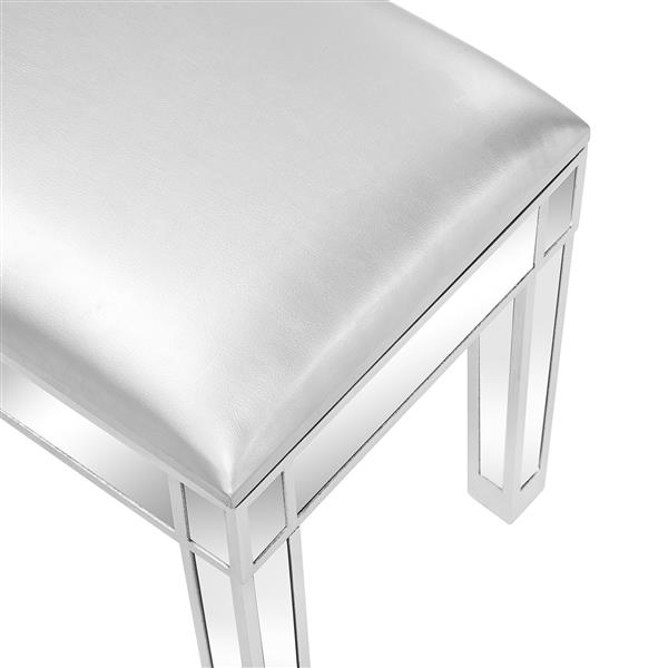 银灰色 镜面+皮革 梳妆凳 现代风 N001-8