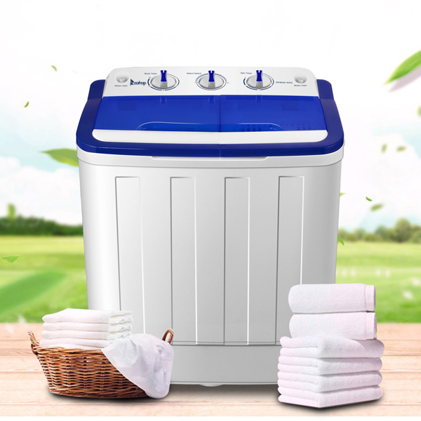 ETL标准美规 XPB50-RS5 16.6lbs 洗衣机 110V 550W 双桶 塑料 蓝白 半自动-4