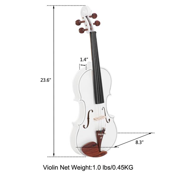 【AM不售卖】Glarry GV103 4/4 全实木红木配件 白色 小提琴-2