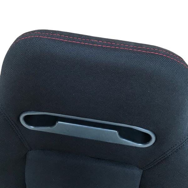 红线黑布+可调节的滑动条赛车座椅-3