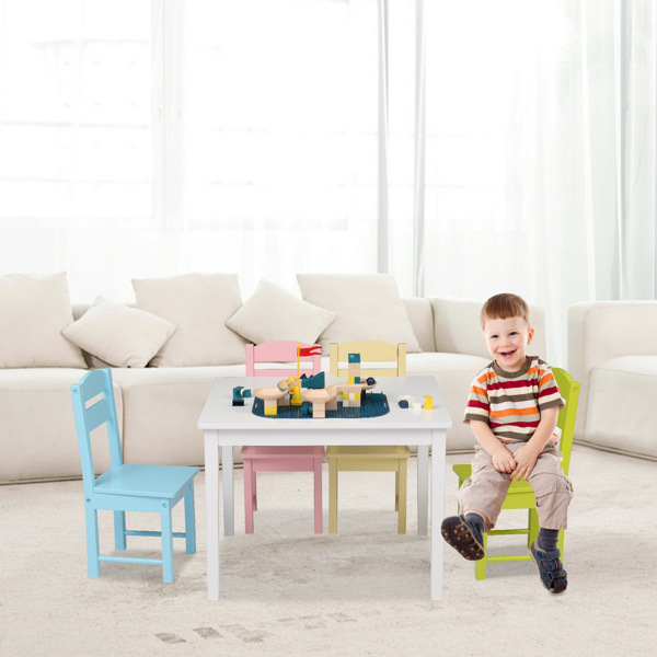 一桌四椅 密度板 彩色 儿童桌椅 66*56*49cm N101-15