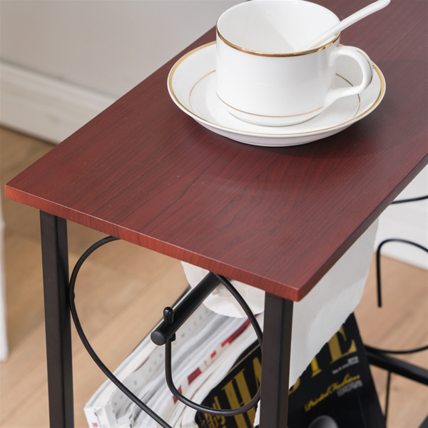 拆装 密度板 铁 边桌 37*20*54cm 长方形 咖啡色桌面 黑色喷塑 N001-14