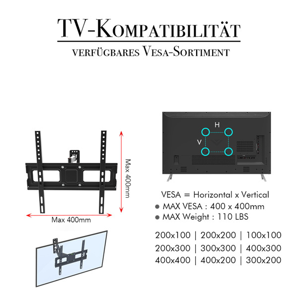 TMXD-103 VESE400*400/上下-10~ 10° 壁挂电视架 30kg 带水平泡 32-60"液晶电视 黑色-14