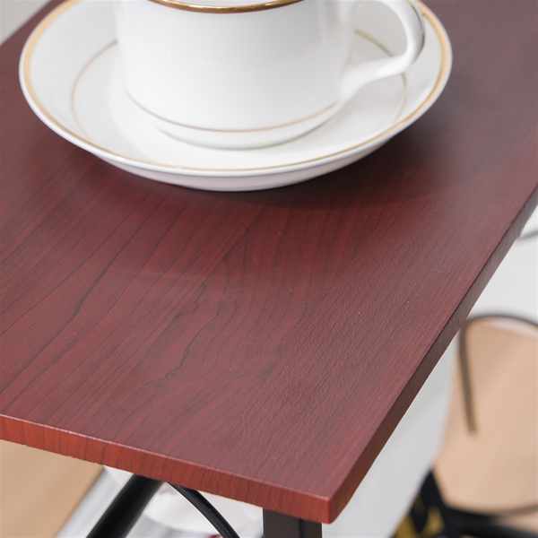 拆装 密度板 铁 边桌 37*20*54cm 长方形 咖啡色桌面 黑色喷塑 N001-19
