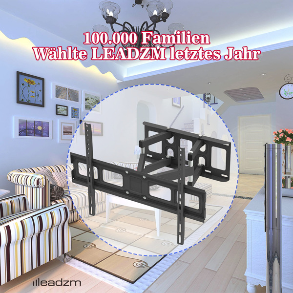 TMDS-204 VESE600*400 / +0~-15° 壁挂电视架 50kg 带水平泡 32-70"液晶电视 黑色-12