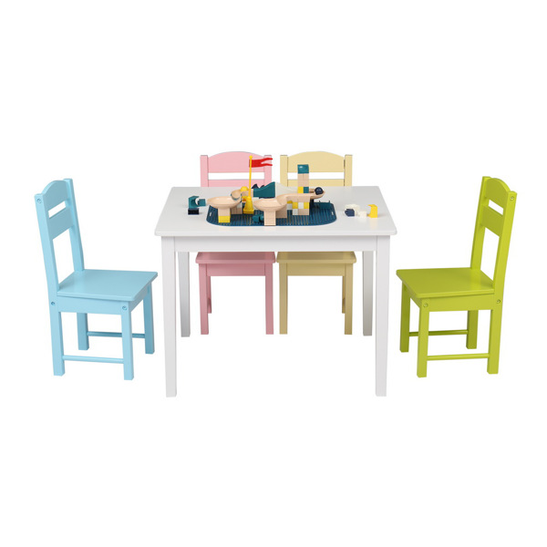 一桌四椅 密度板 彩色 儿童桌椅 66*56*49cm N101-3