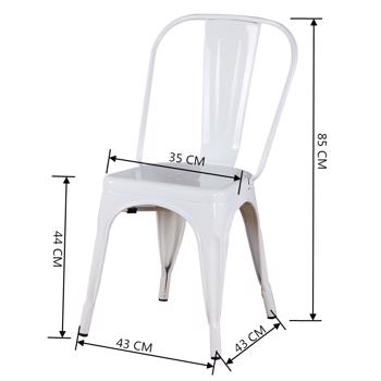 一套 4 把，海军椅，金属椅，餐椅，餐厅/沙滩椅，白色