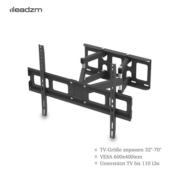 LEADZM TMDS-101 VESE600*400 /上下-10~+10° 壁挂电视架 50kg 带水平泡 32-70\\"液晶电视 黑色