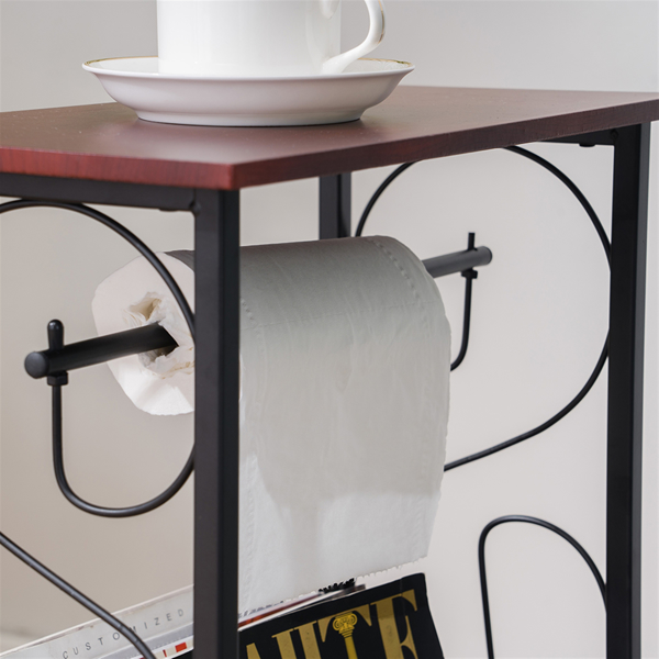 拆装 密度板 铁 边桌 37*20*54cm 长方形 咖啡色桌面 黑色喷塑 N001-12