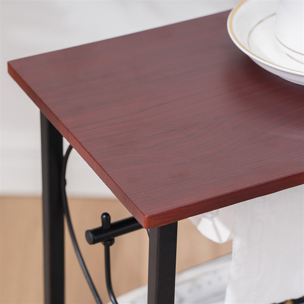 拆装 密度板 铁 边桌 37*20*54cm 长方形 咖啡色桌面 黑色喷塑 N001-32