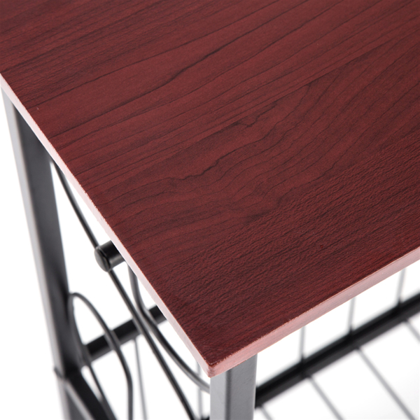 拆装 密度板 铁 边桌 37*20*54cm 长方形 咖啡色桌面 黑色喷塑 N001-8