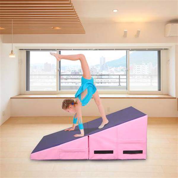 【SKS】梯形体操垫 PVC夹网布800D 紫粉色 33*24*14inch-6