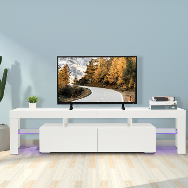 白色 烤漆面+三胺面刨花板 电视柜 带LED灯（紫色光） N001-7