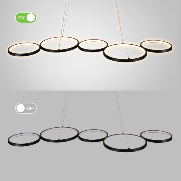 【圆形】家居LED线条灯，灯带 40.9x16.9inch，单色温-3