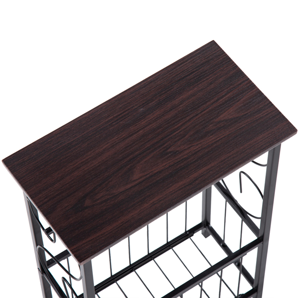 拆装 密度板 铁 边桌 37*20*54cm 长方形 咖啡色桌面 黑色喷塑 N101-8