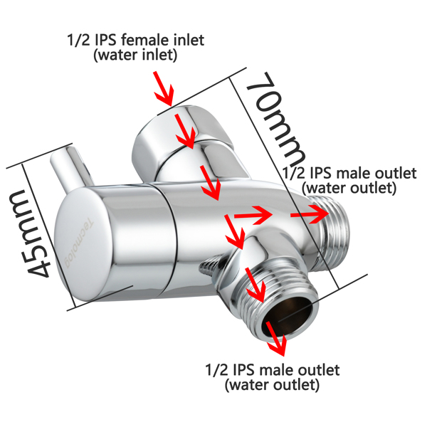 镀铬G1/2带开关的淋浴分水器-8