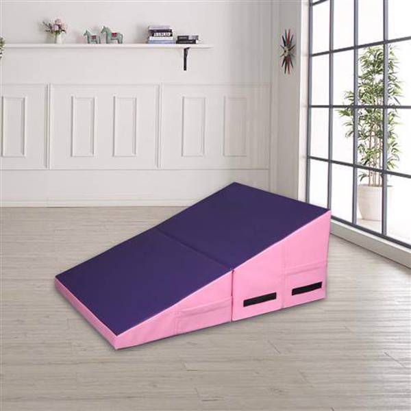 【SKS】梯形体操垫 PVC夹网布800D 紫粉色 33*24*14inch-1