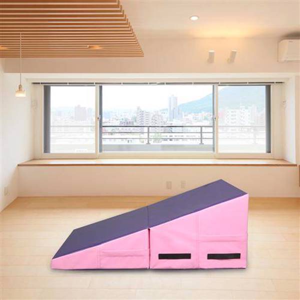 【SKS】梯形体操垫 PVC夹网布800D 紫粉色 33*24*14inch-3