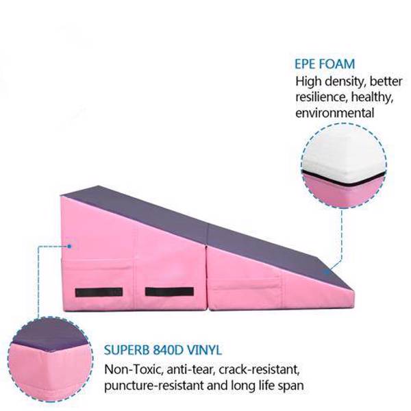 【SKS】梯形体操垫 PVC夹网布800D 紫粉色 33*24*14inch-9