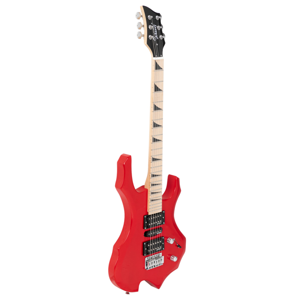 【AM不售卖】Glarry 单摇双-单-双拾音器 椴木 火焰电吉他 红色 S201-11
