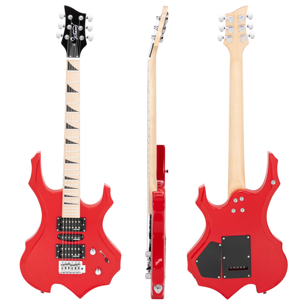 【AM不售卖】Glarry 单摇双-单-双拾音器 椴木 火焰电吉他 红色 S201-7