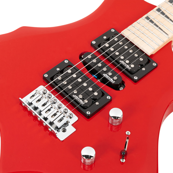 【AM不售卖】Glarry 单摇双-单-双拾音器 椴木 火焰电吉他 红色 S201-15
