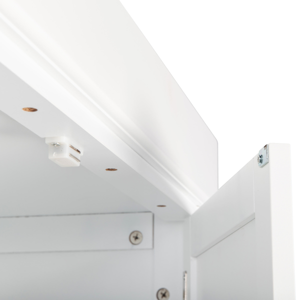 密度板喷漆 白色 上下双开门 单抽 木制衣柜 N001-9