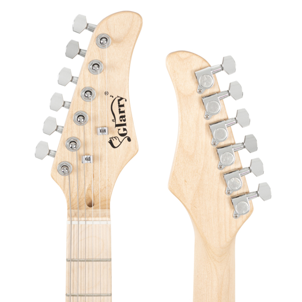 【AM不售卖】Glarry GST 单-单-单拾音器 椴木枫木指板 ST电吉他 日落色-白护板 S202-9