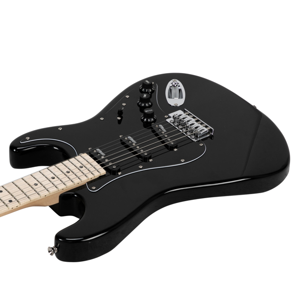 【AM不售卖】Glarry GST 单-单-单拾音器 椴木枫木指板 ST电吉他 黑色-白护板 S202-20