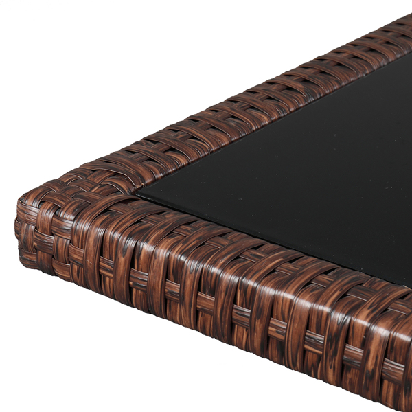 棕色木纹藤 9件套餐桌椅 卡其色5cm沙发垫 玻璃2片(该产品分为三个包裹发货）-16