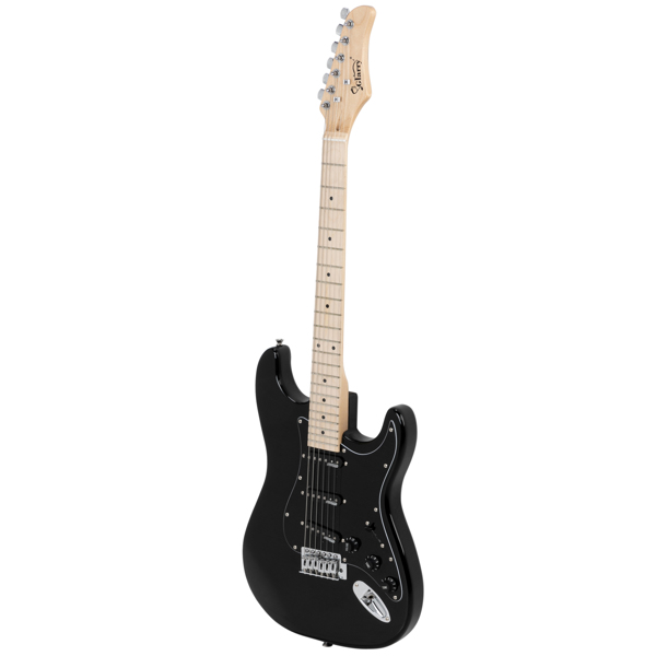 【AM不售卖】Glarry GST 单-单-单拾音器 椴木枫木指板 ST电吉他 黑色-白护板 S202-10