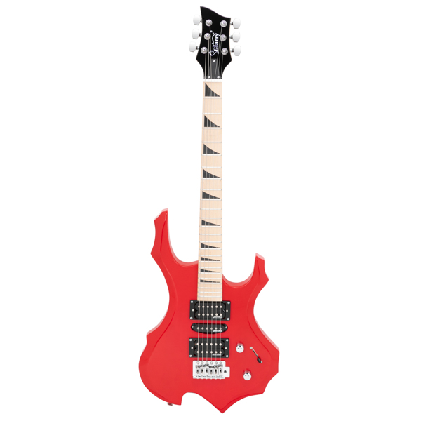 【AM不售卖】Glarry 单摇双-单-双拾音器 椴木 火焰电吉他 红色 S201-8