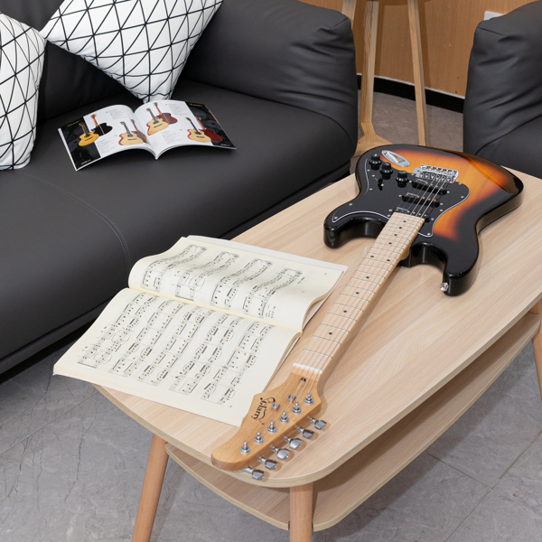 【AM不售卖】Glarry GST 单-单-单拾音器 椴木枫木指板 ST电吉他 日落色-白护板 S202-21
