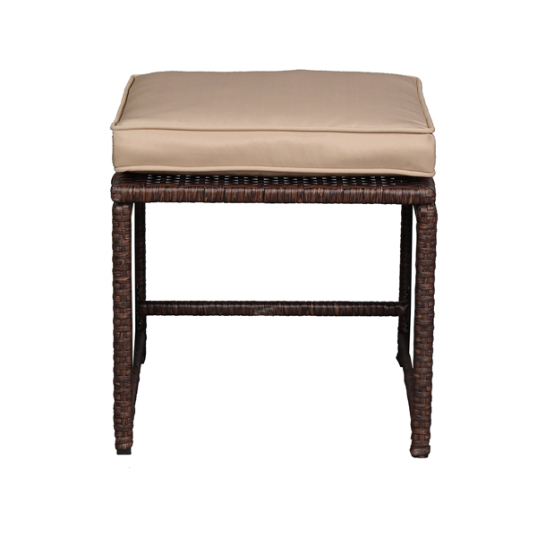 棕色木纹藤 9件套餐桌椅 卡其色5cm沙发垫 玻璃2片(该产品分为三个包裹发货）-12